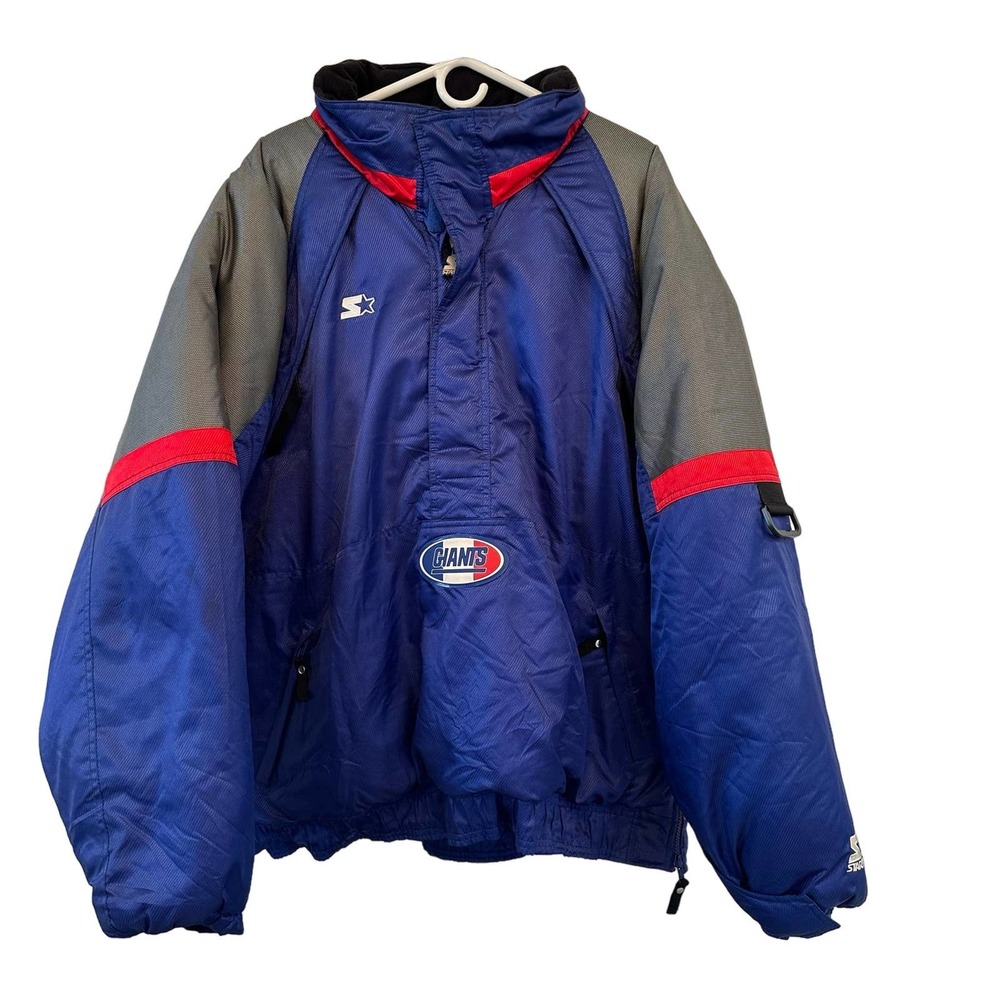 STARTER Blue Red Gray NY Giants Performance Jacket